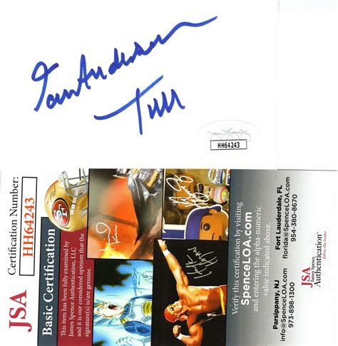 Ian Anderson Jethro Tull Singer Hand Signed Autograph 25x425 Card