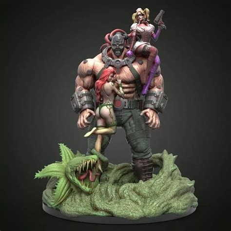 Bane Poison Ivy And Harley Quinn Diorama Specialstl