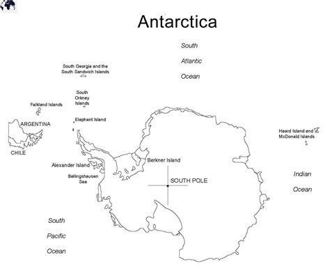 Printable Blank Antarctica Map With Outline Transparent Map Map