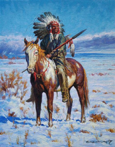 Winter S Begin Oil By Antonio Di Donato Kp Native American Art Native Art Western Paintings