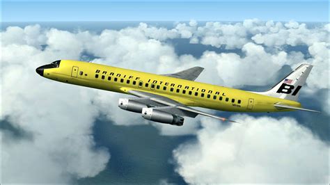 Braniff International Douglas DC-8 Yellow Jellybean for FSX