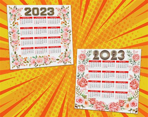 Kit 01 C 10 Artes Azulejos Calendário Ano 2023 Png No Elo7 Jet