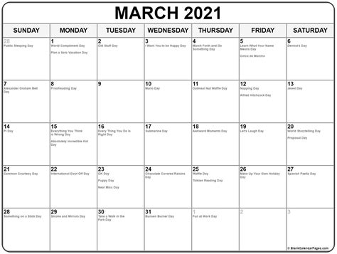 Canada 2021 calendar with holidays. Collection of March 2021 calendars with holidays