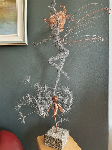 Fairy On Dandelion Blown Away Dandelion Wire Fairies Sculpture Make