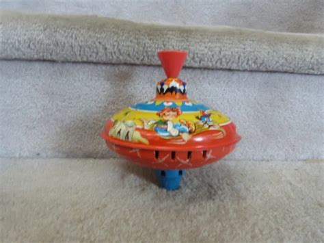 Vintage 1950s Era Lithograph Metal Spinning Toy Top West Germany Lbz 6