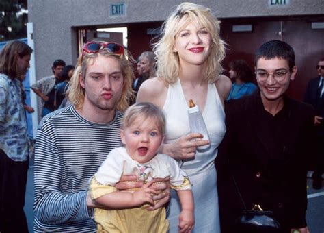 Sinead Oconnor With Kurt Cobain Courtney Love And Baby Frances Bean Elephant Rome