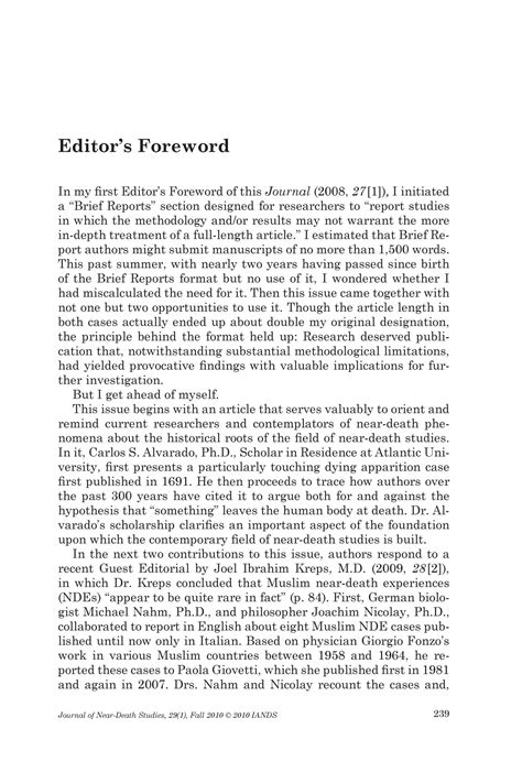 Editors Foreword Fall 2010 Page 239 Unt Digital Library