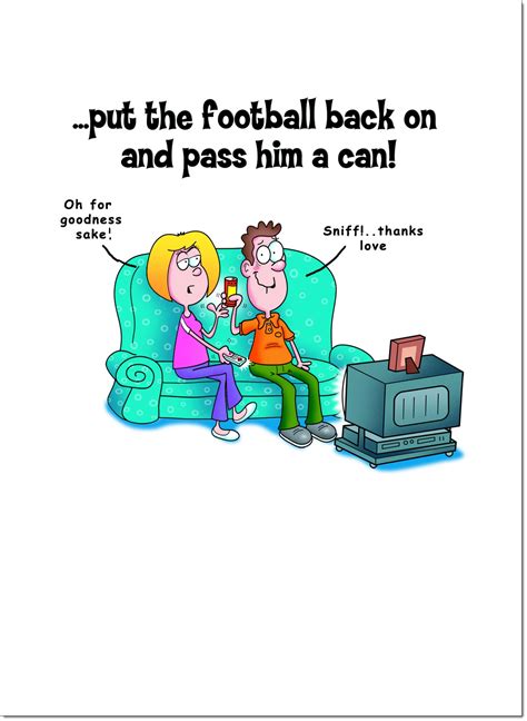 Doodlecards Husband Birthday Card Funny Football Ebay