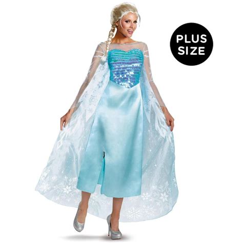 Disney Frozen Elsa Deluxe Adult Plus Costume Thepartyworks