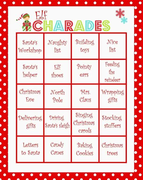Christmas Charades Game Moms And Munchkins