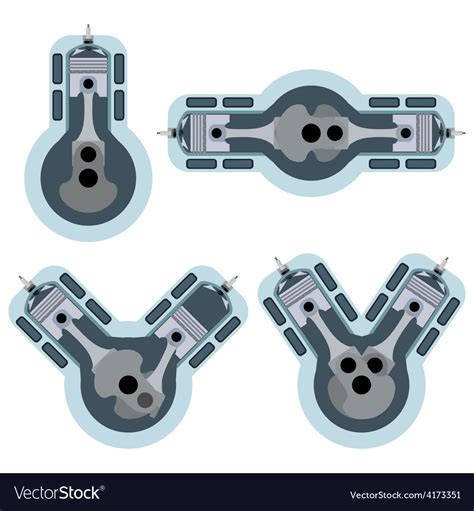 Set Engines In Section Royalty Free Vector Image