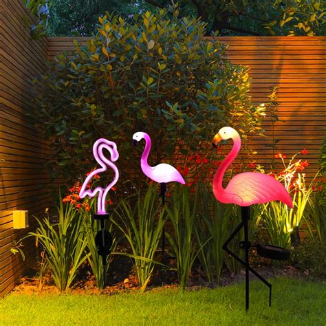 Solar Flamingo Lampa LED Na Zewn Trz Na Dziedzi Cu Wiat O Ogrodowe Wodoodporna Palik Wietlna