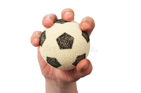 Hand Hold Soccer Ball Stock Image Image Of Parts Isolated