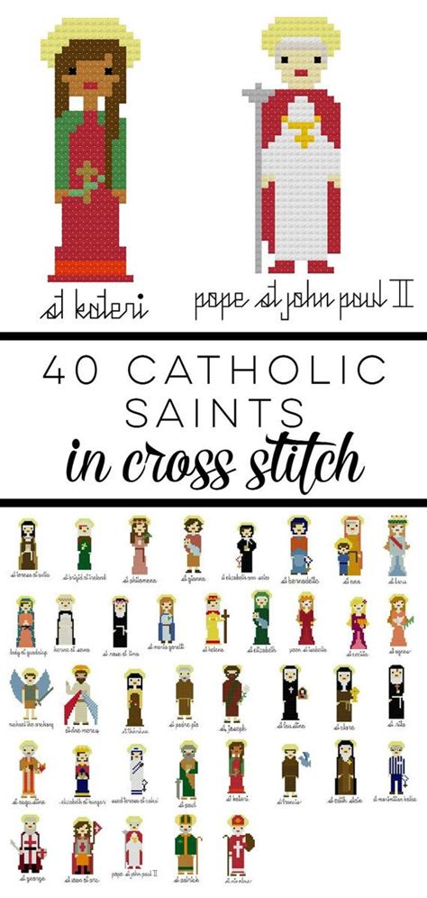 113 Catholic Saints In Cross Stitch Ii Complete Set Of Cross Stitch