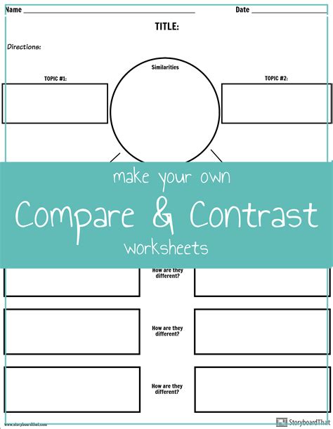Compare And Contrast Worksheets Compare And Contrast Compare Contrast