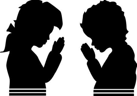 Silhouette Children Praying Clipart Best