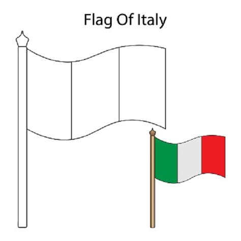 Mapa Y Bandera De Italia Para Dibujar Pintar Colorear