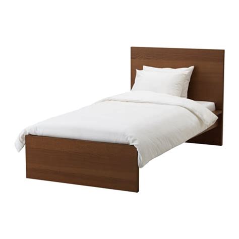 Malm Bed Frame High Luröy Brown Stained Ash Veneer Ikea