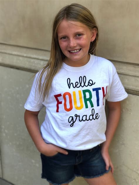 Fourth Grade Shirt Hello Fourth Grade Back To School Outfit Etsy