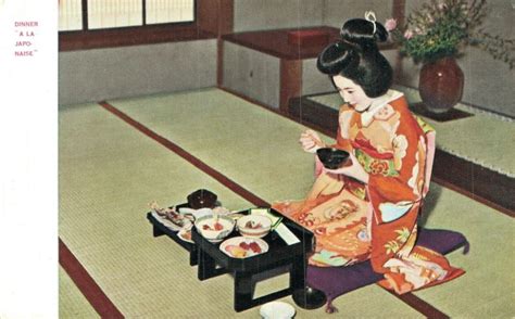 Japan Geisha Dinner A La Japonaise Maiko Vintage Postcard 0780 Asia And Middle East Japan