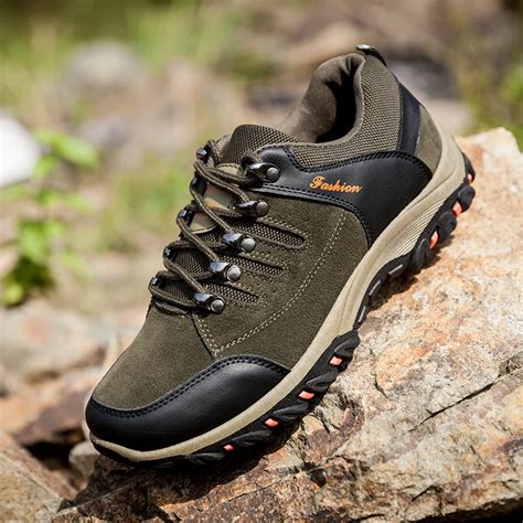 Men Sports Hiking Shoes Outdoor Non Slip Walking Shoes Waterproof Mens