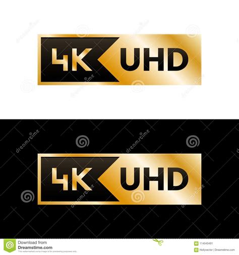 4k Ultra Hd Symbol High Definition 4k Resolution Mark Hdr Vector