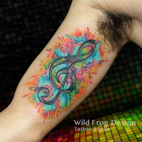 Elegant treble clef tattoo of treble clef music. Treble Clef Tattoo | Music tattoos, Treble clef tattoo, Tattoos