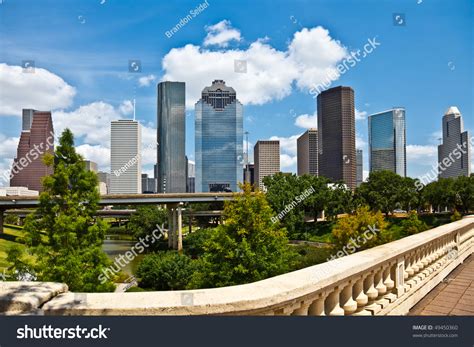 A Crisp Cityscape Of The Downtown Houston Texas Skyline On A Nice