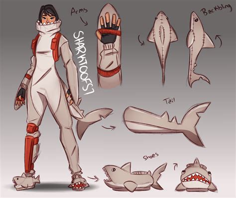 Pls do not repost it. Skin Concept Shark Onesie (Female) : FortNiteBR