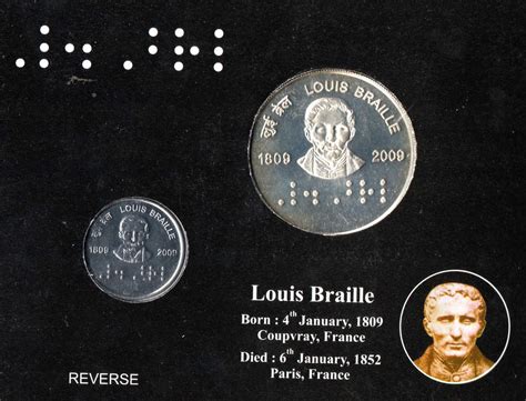 Louis Braille 200th Birth Anniversary Unc Coin Set Banknotecoinstamp