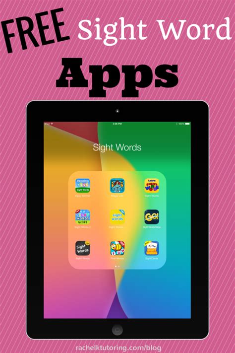 Free Sight Word Apps Rachel K Tutoring Blog Sight Word Apps
