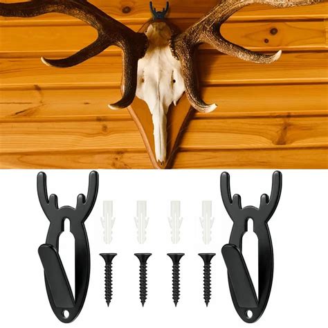 2 Pack Of European Skull Wall Mount Bracket Hangers For Deer Mule
