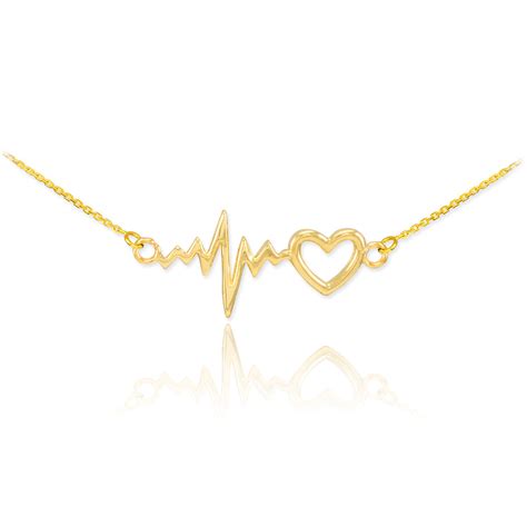 Heartbeat Necklace 14k Gold