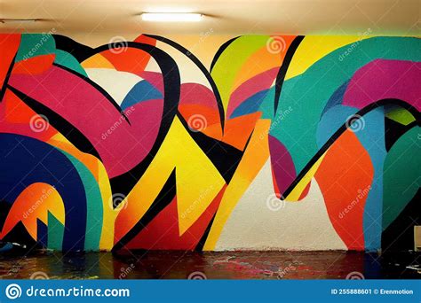 Graffiti On A Wall Colorful Street Art Stock Illustration