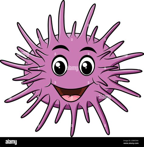 Cute Sea Urchin Cartoon Vector Illustration Stock Vector Image And Art