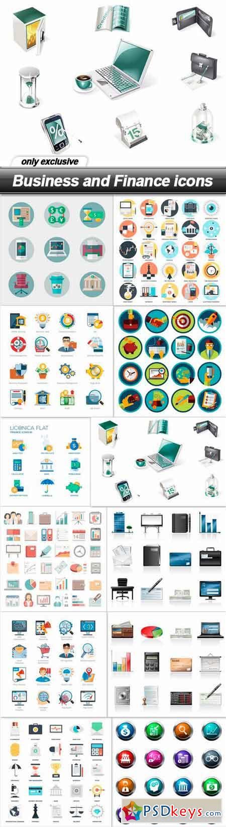 Business And Finance Icons 12 Eps Free Download Photoshop Vector