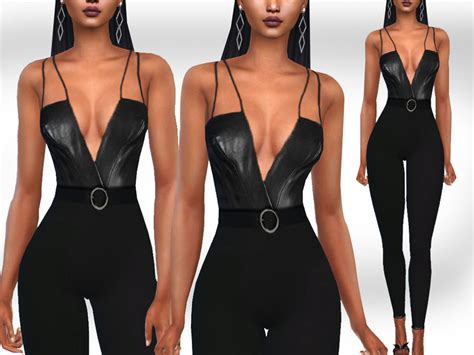 Female Fit Jumpsuit With Belt The Sims 4 Catalog