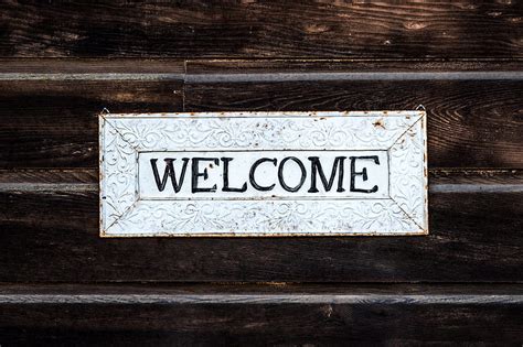 Black And White Wooden Welcome Signage Hd Wallpaper Peakpx