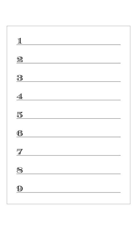 Numbered Lines Notepad Printable Note Cards Lists To Make Note Pad