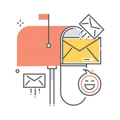 Color Line Inbox Receive Mail Concept Illustration Icon ⬇ Vector