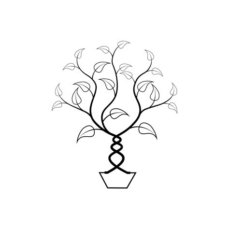 premium vector tree outline vector line art drawing natural love heart shape tree