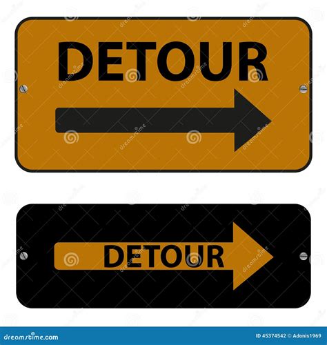 Detour Signs Stock Vector Illustration Of Traffic Alert 45374542