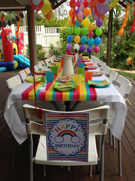 Rainbow Party Table 3rd Birthday Parties 2nd Birthday Pretty Colours