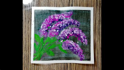 How To Paint Lilacs Using Q Tip Painting Technique For Beginners Step
