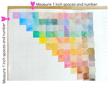 The grid is labeled on the top and side axis with the names of all your paints. Grow Creative Blog: How to Watercolor: Color Mixing