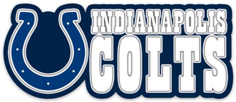 Indianapolis Colts Logo Horse Shoe Name Side Type Nfl Football Die Cut