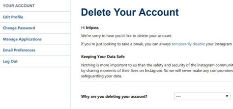 Delete instagram account in app. How to delete Instagram account on android - BestusefulTips