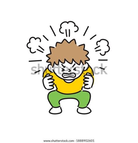 Boy Gritting His Teeth Strong Anger Stock Vector Royalty Free