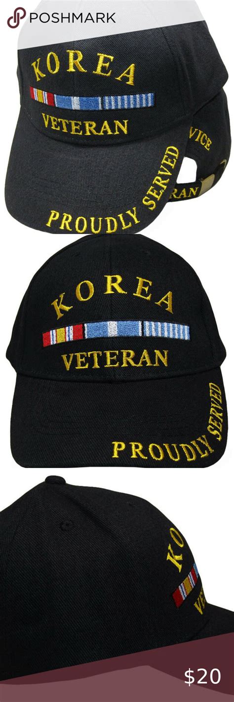 Korea Korean War Veteran Hat Proudly Served Embroi Veteran Hats War