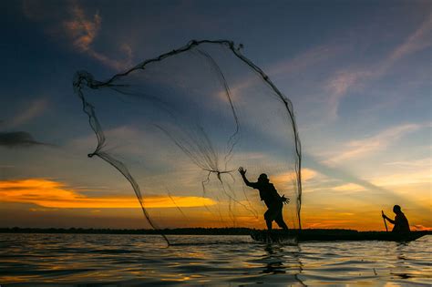 Fisherman Fish Catching Net Fishing Outdoor Jack